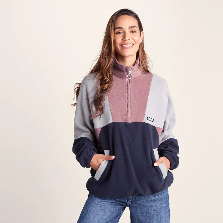 Aztec Womens Fleece Jacket - Mauve/Oxford Blue