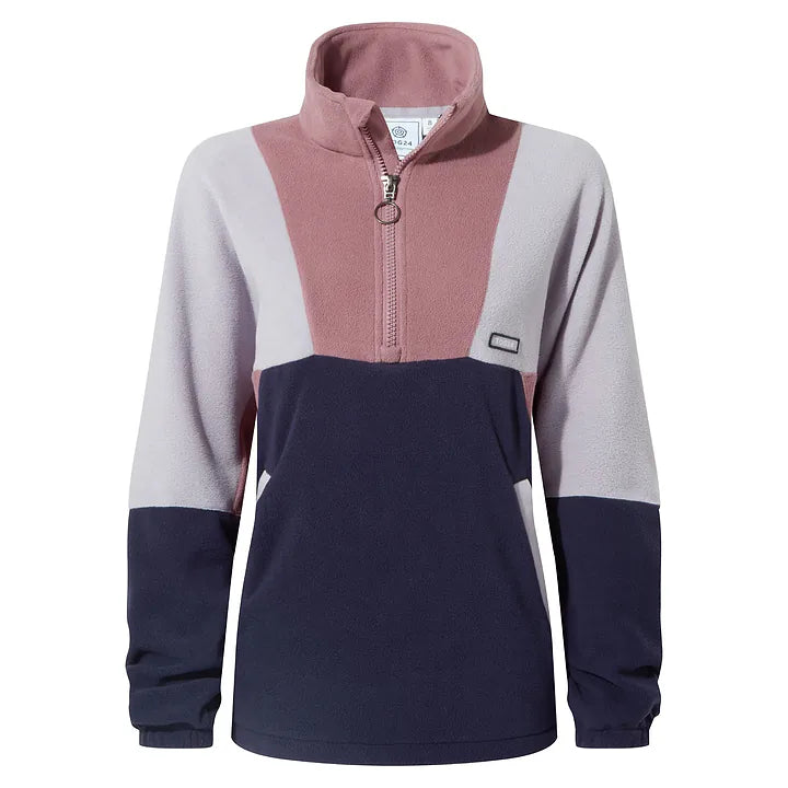 Aztec Womens Fleece Jacket - Mauve/Oxford Blue