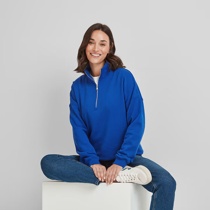 Caldene Womens Quarter Zip Sweat - Ultra Marine Blue