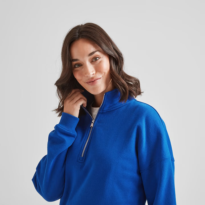Caldene Womens Quarter Zip Sweat - Ultra Marine Blue