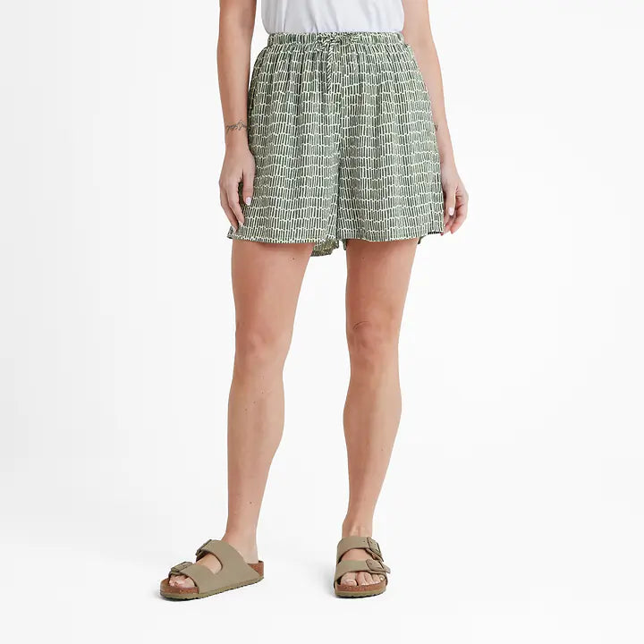Callie Womens Shorts - Green Dash Print