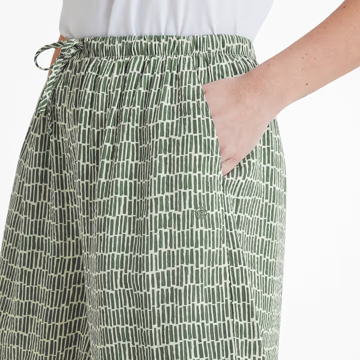 Callie Womens Shorts - Green Dash Print