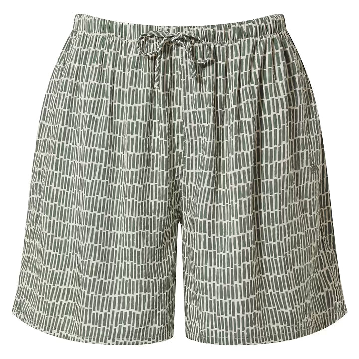 Callie Womens Shorts - Green Dash Print