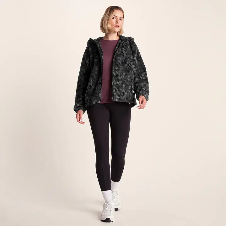 Joanna Womens Sherpa Fleece - Black Pebble Print