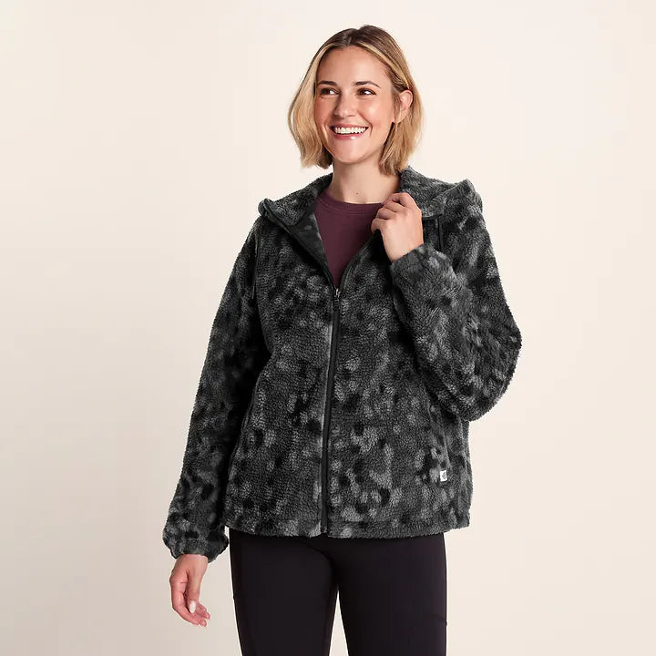 Joanna Womens Sherpa Fleece - Black Pebble Print