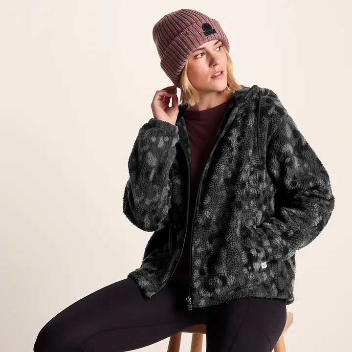Joanna Womens Sherpa Fleece - Black Pebble Print