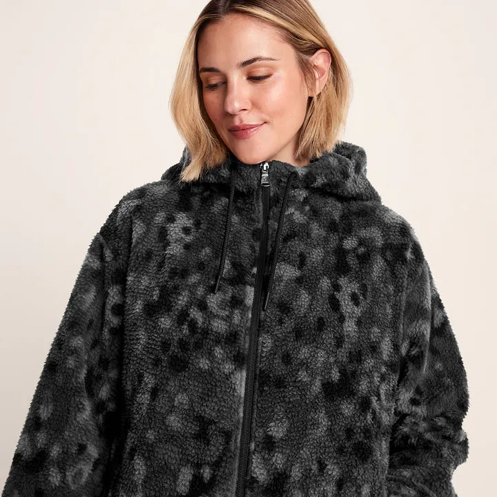 Joanna Womens Sherpa Fleece - Black Pebble Print