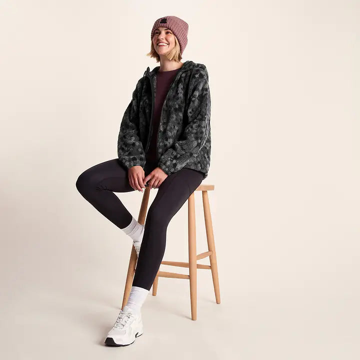 Joanna Womens Sherpa Fleece - Black Pebble Print