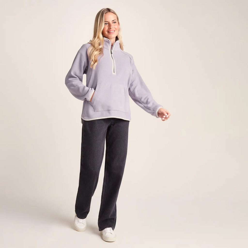 Fleece Zip Neck Lavender Grey