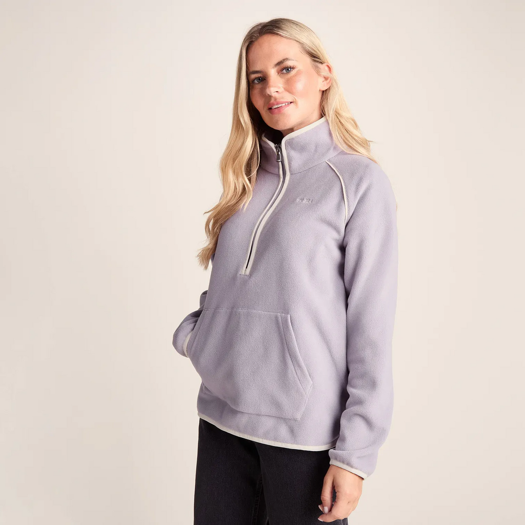 Fleece Zip Neck Lavender Grey