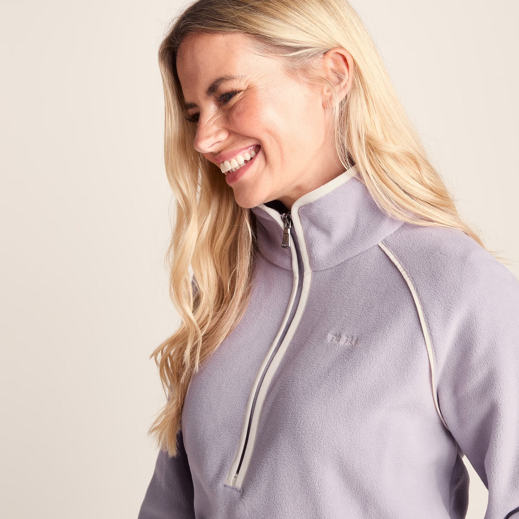 Fleece Zip Neck Lavender Grey
