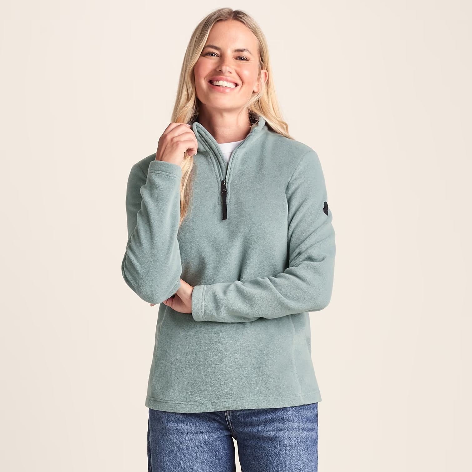 Quarter Zip Fleece Smokey Teal