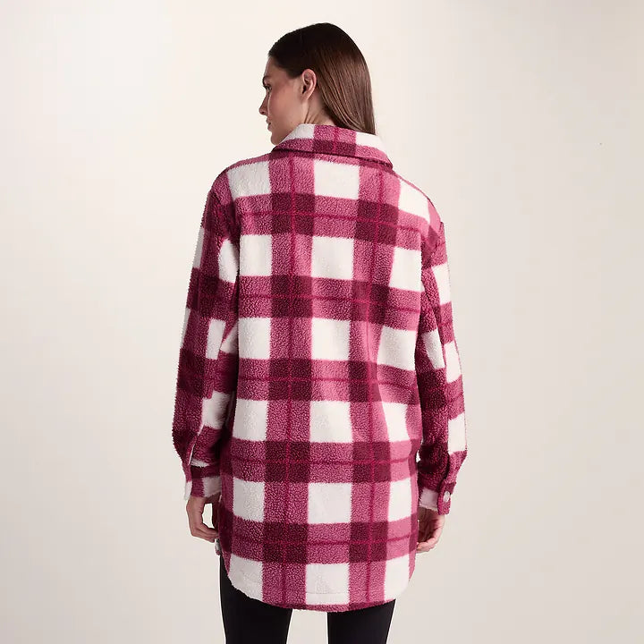 Sally Womens Shacket - Burgundy Check