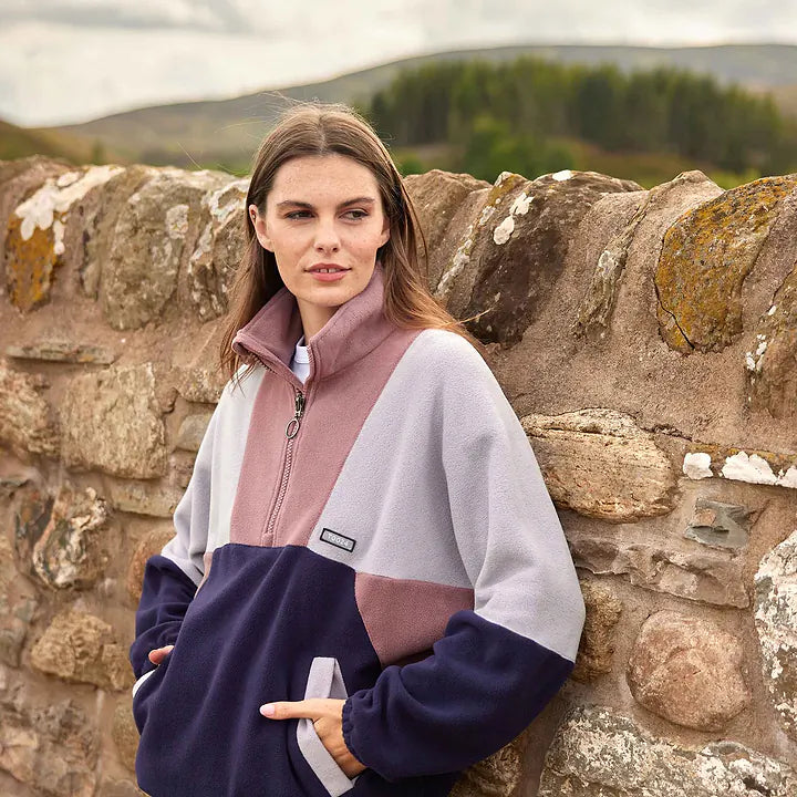 Aztec Womens Fleece Jacket - Mauve/Oxford Blue