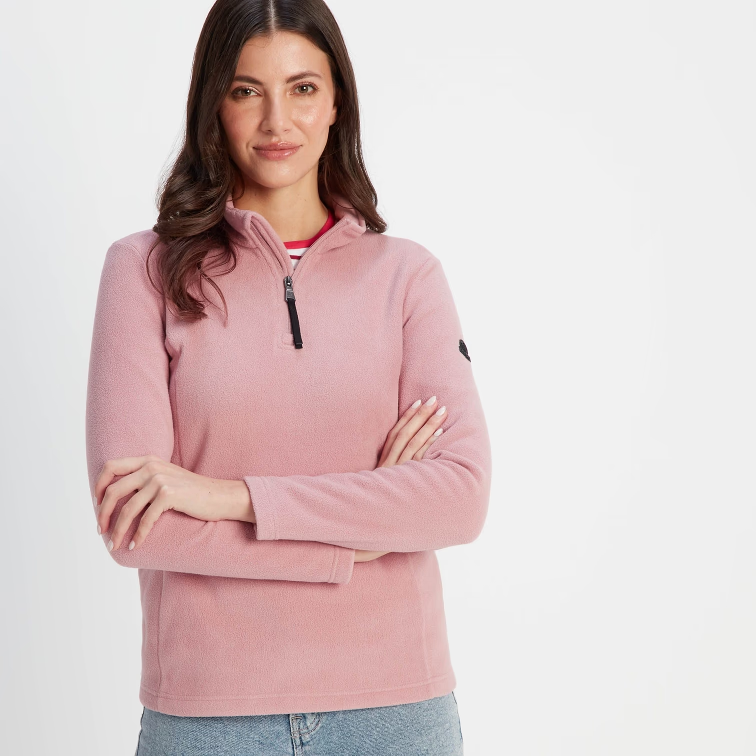 Quarter Zip Fleece Faded Pink