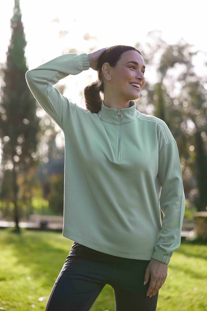 Larelle Womens Zipneck Sweatshirt